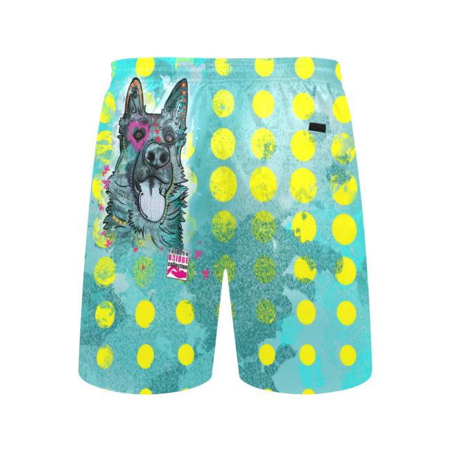 Badehose mit Hundemotiv Eddy - Badehose, Shorts, Strand, bunt, Swimwear, Schäferhund, German Sheppered, Dog, Mix